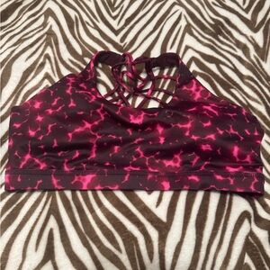 Pink and Black Strappy Sports Bra • CVG • LIKE NEW CONDITION